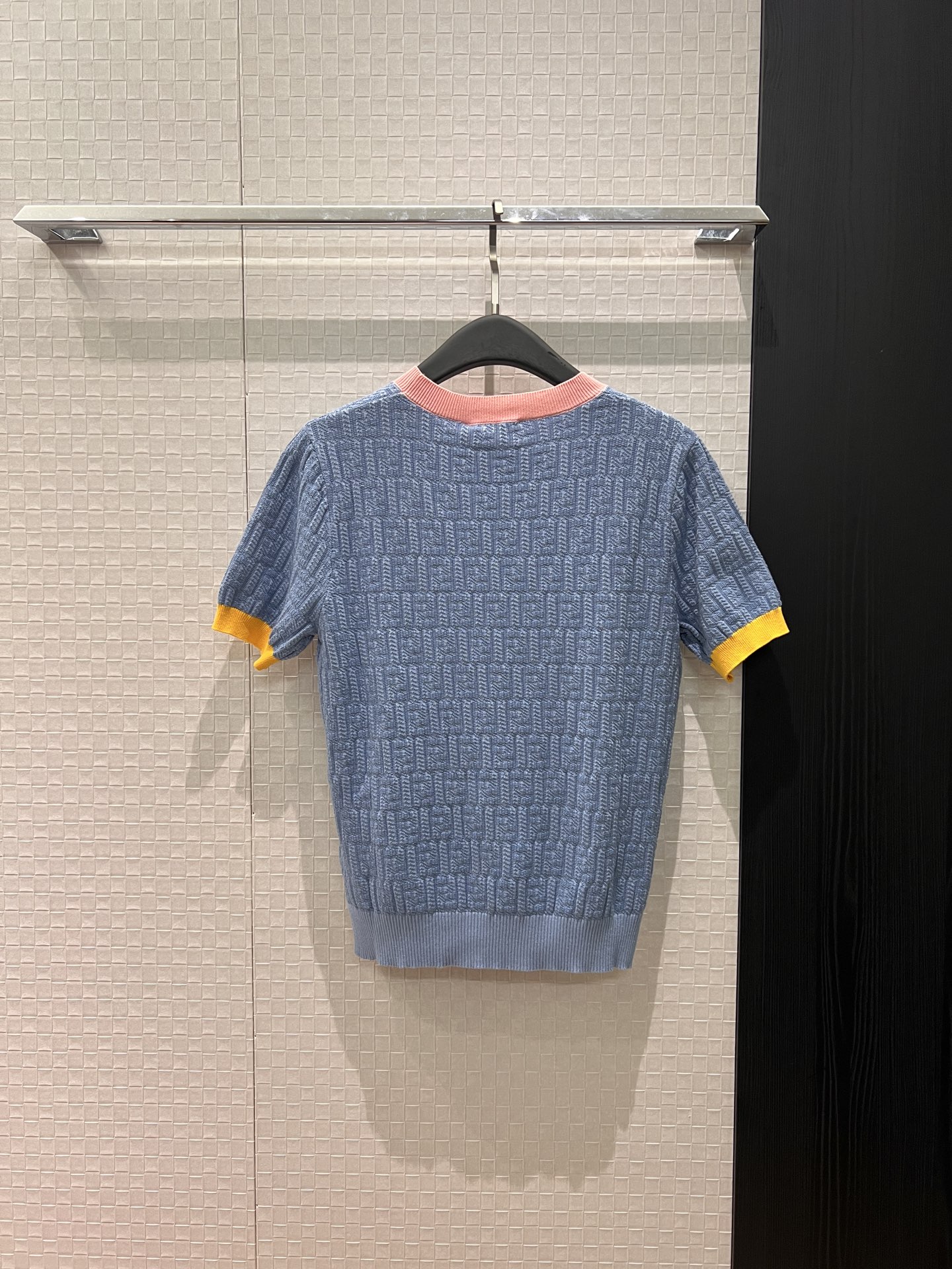 Fendi 펜디 배색 FF 티하드 라운드 반팔 니트 의류