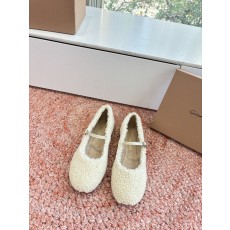 지안비토 로시(Gianvito Rossi) 메라드 컬러 캐시미어 발레리나 로퍼 플랫 슈즈 신발