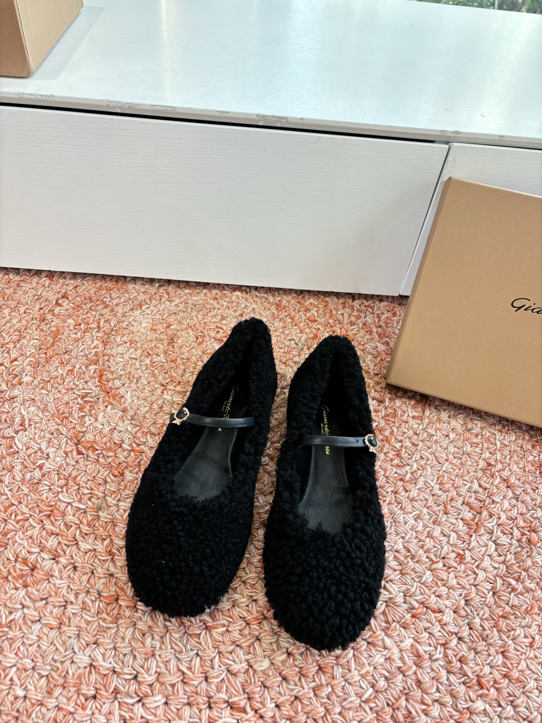 지안비토 로시(Gianvito Rossi) 메라드 컬러 캐시미어 발레리나 로퍼 플랫 슈즈 신발
