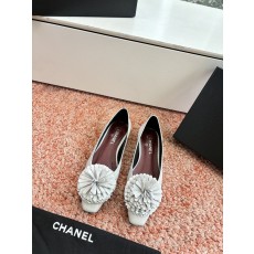 Chanel 샤넬 플라워 폼폼 메리제인 로퍼 플랫 슈즈 신발