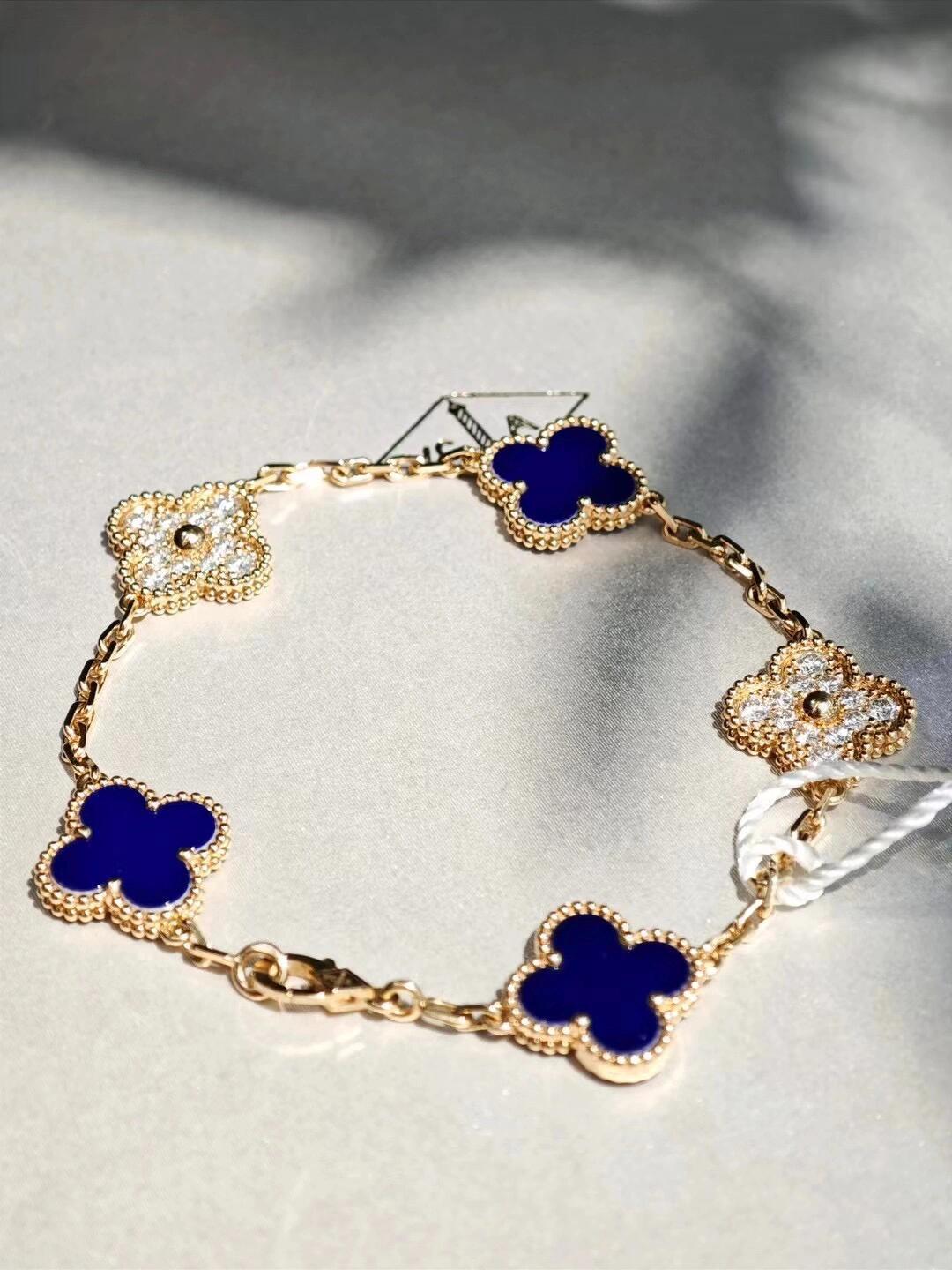 Van Cleef & Arpels 반클리프 앤 아펠(VCA) 블루 아게이트 다이아 5모티프 팔찌