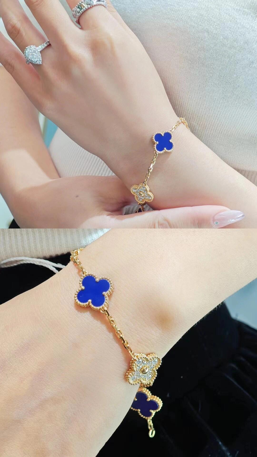 Van Cleef & Arpels 반클리프 앤 아펠(VCA) 블루 아게이트 다이아 5모티프 팔찌