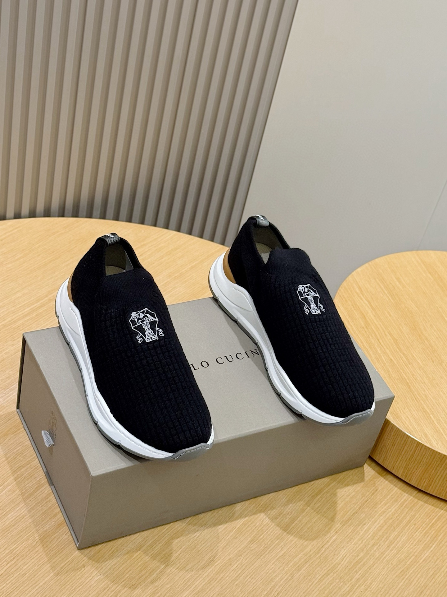 brunello cucinelli BC 브루넬로 쿠치넬리 코튼 니트 스니커즈 신발