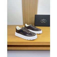 프라다(PRADA) 나파 가죽 & 실크 캔버스 스니커즈 (프리미엄) 신발