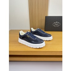 프라다(PRADA) 나파 가죽 & 실크 캔버스 스니커즈 (프리미엄) 신발