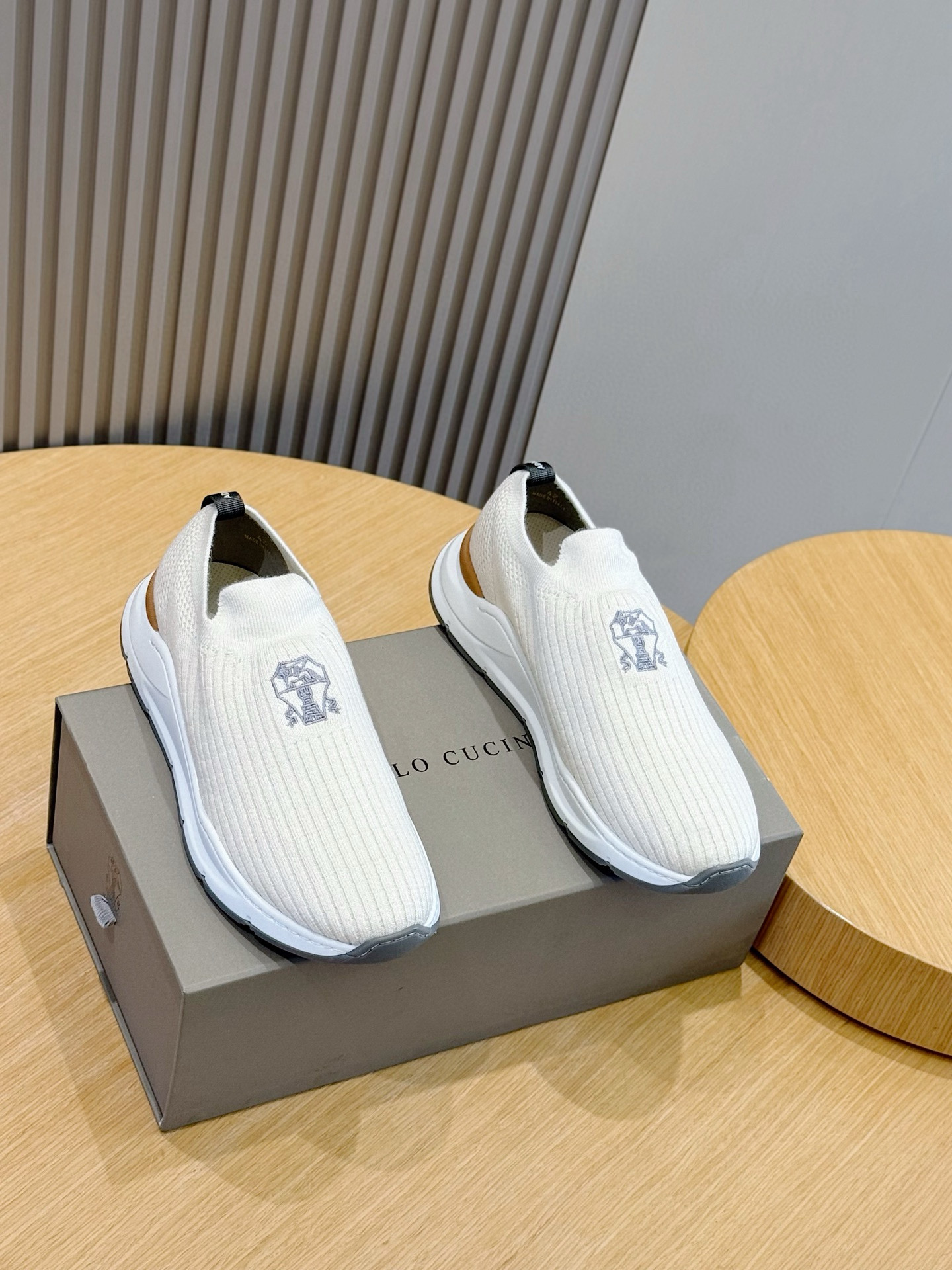 brunello cucinelli BC 브루넬로 쿠치넬리 코튼 니트 스니커즈 신발