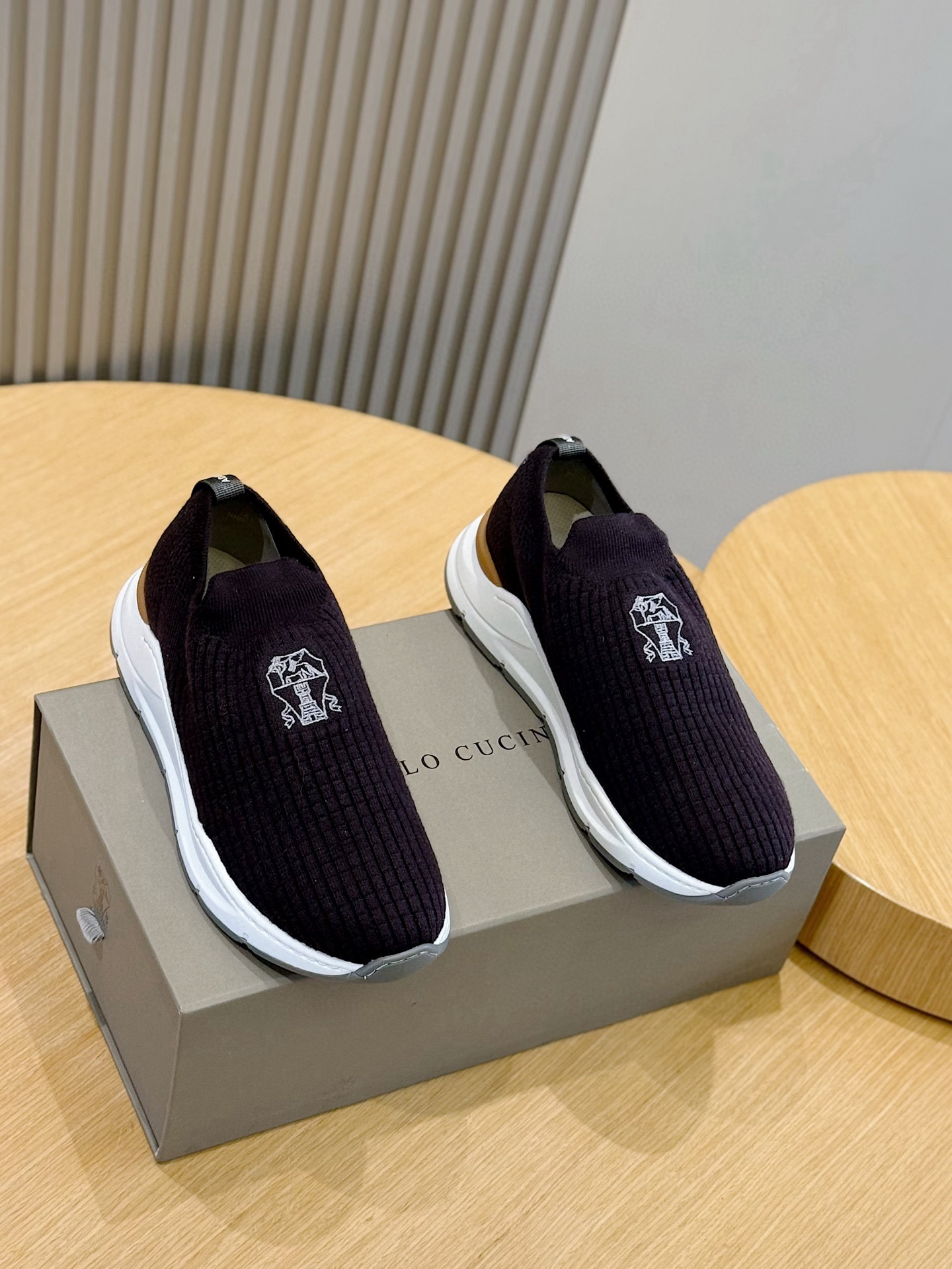 brunello cucinelli BC 브루넬로 쿠치넬리 코튼 니트 스니커즈 신발