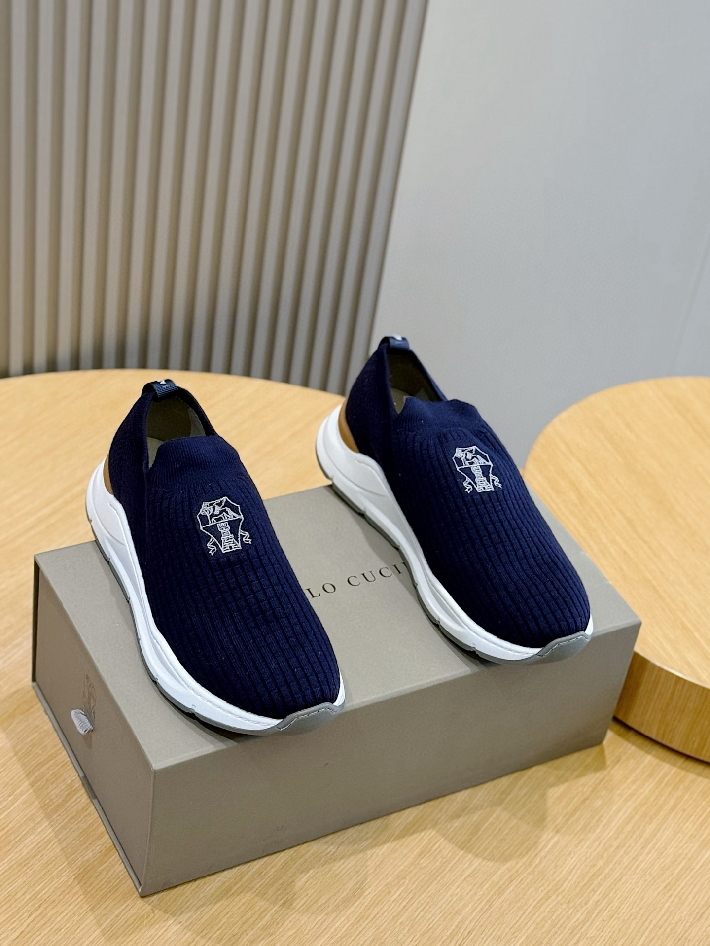 brunello cucinelli BC 브루넬로 쿠치넬리 코튼 니트 스니커즈 신발