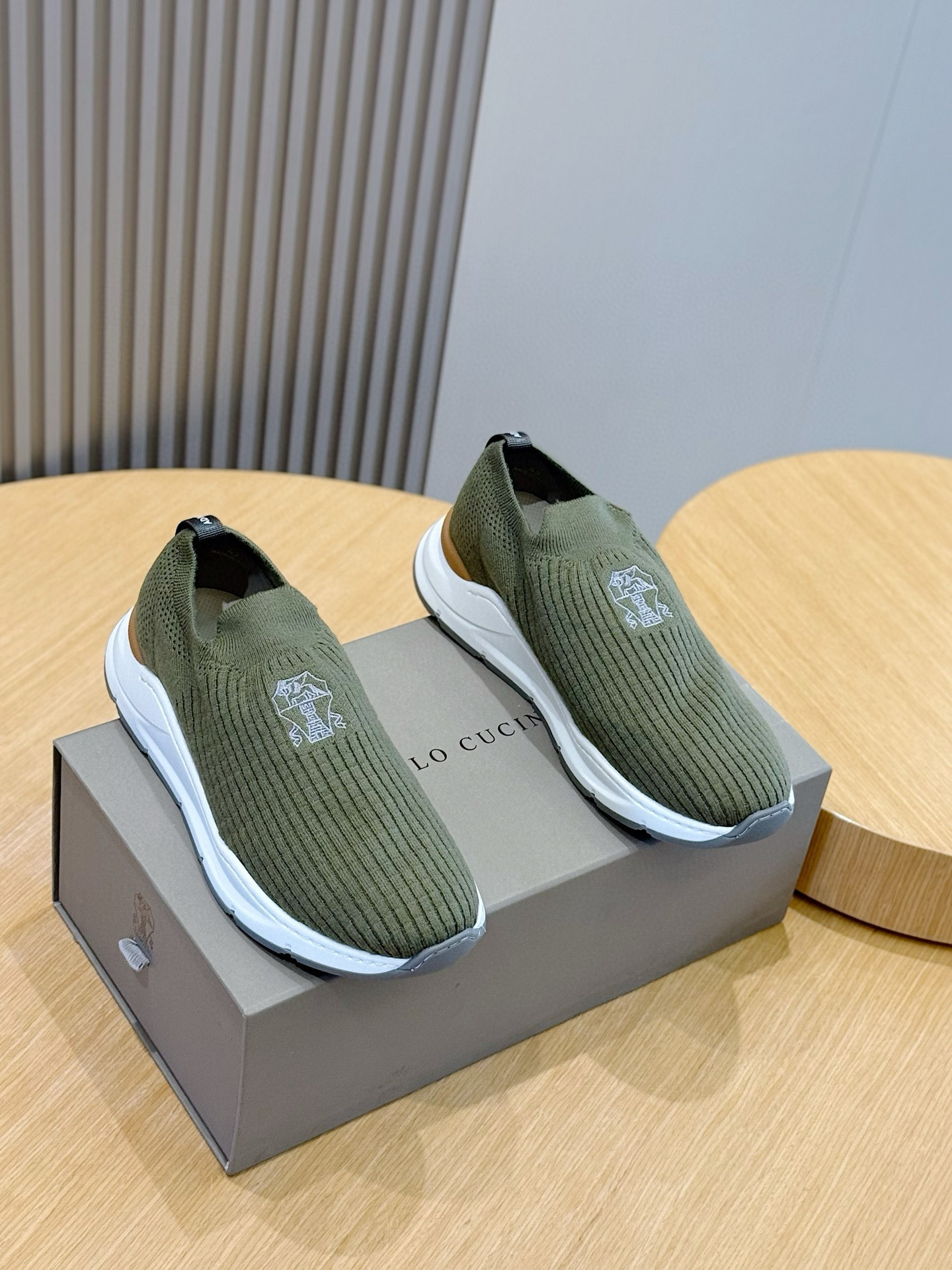 brunello cucinelli BC 브루넬로 쿠치넬리 코튼 니트 스니커즈 신발