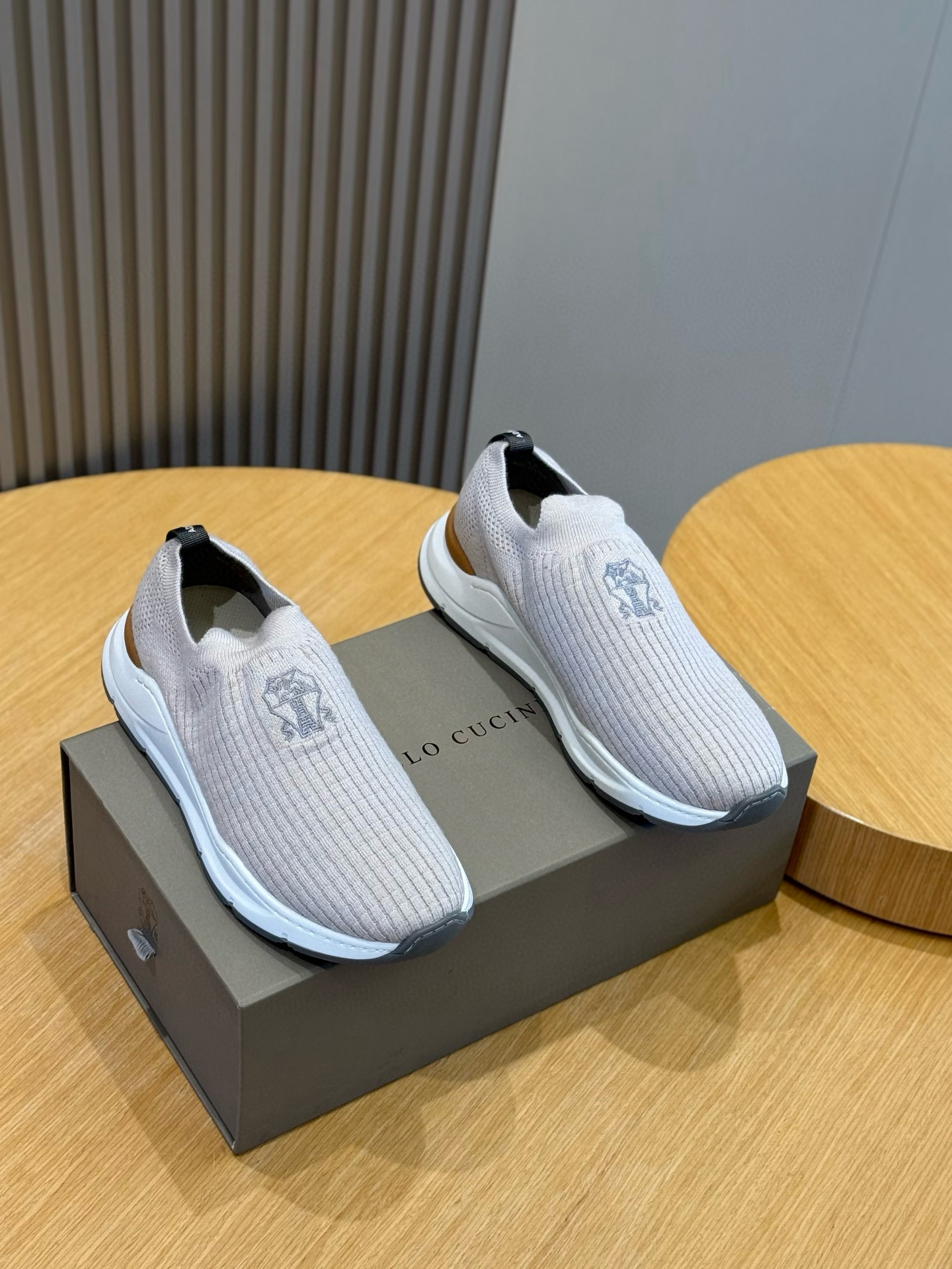 brunello cucinelli BC 브루넬로 쿠치넬리 코튼 니트 스니커즈 신발