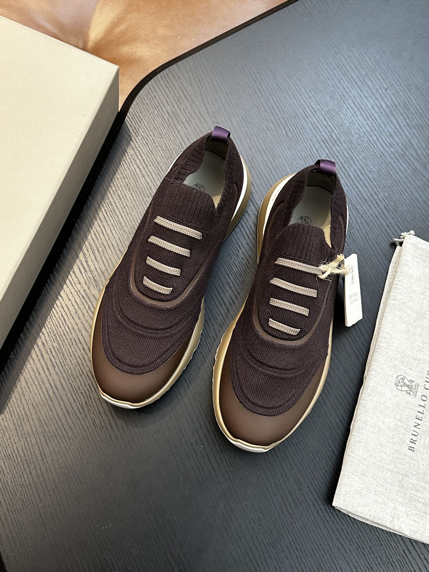 brunello cucinelli BC 브루넬로 쿠치넬리 코튼 니트 스니커즈 (Top Quality) 신발