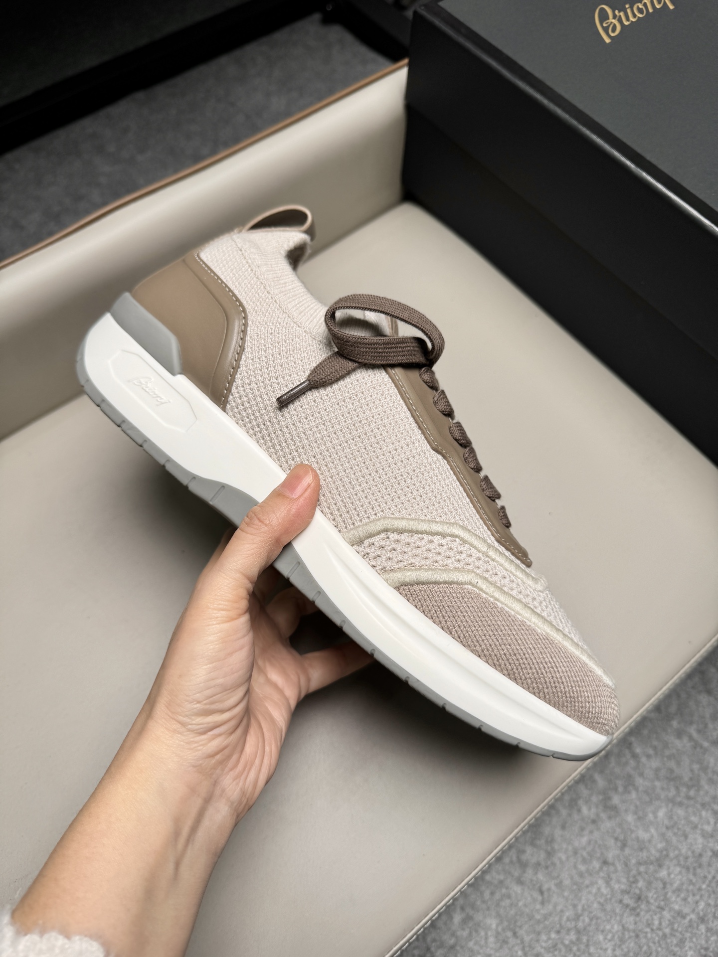 브리오니(Brioni) 캐시미어 울 블렌드 스니커즈 신발