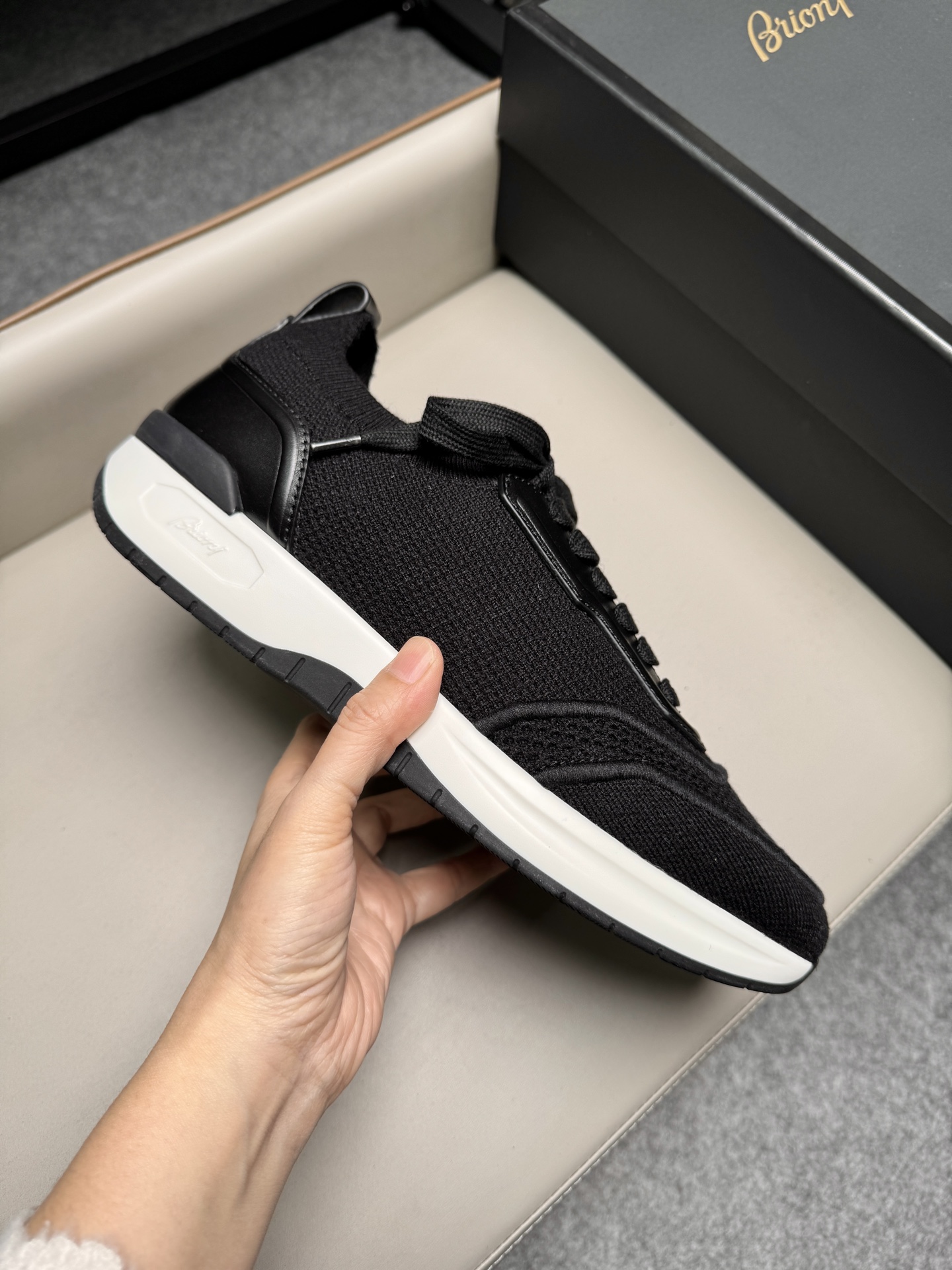 브리오니(Brioni) 캐시미어 울 블렌드 스니커즈 신발