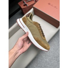 Loro Piana 로로피아나(LP) 스웨이드 캔버스 믹스 남성화 스니커즈 신발