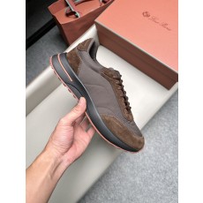 Loro Piana 로로피아나(LP) 스웨이드 캔버스 믹스 남성화 스니커즈 신발