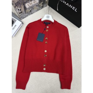 루이비통(LV) 로고 버튼 니트 라운드 가디건 의류
