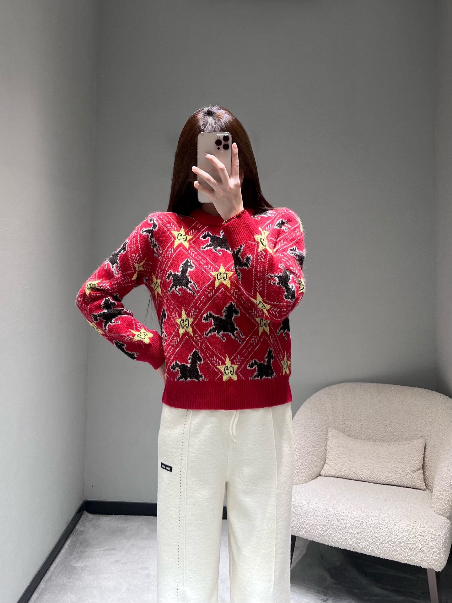 구찌(Gucci) 홀스 & 스타 자카드 니트 의류