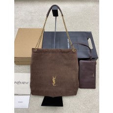 생로랑(YSL) 포숑(POCHON) 커피 브라운 스웨이드 숄더백 가방