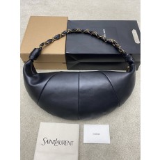 생로랑(YSL) 아말리아(Amalia) 블랙 램스킨 호보백 가방