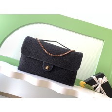 샤넬(Chanel) 25K 블랙 트위드 & 펠트 대형 맥시백 가방