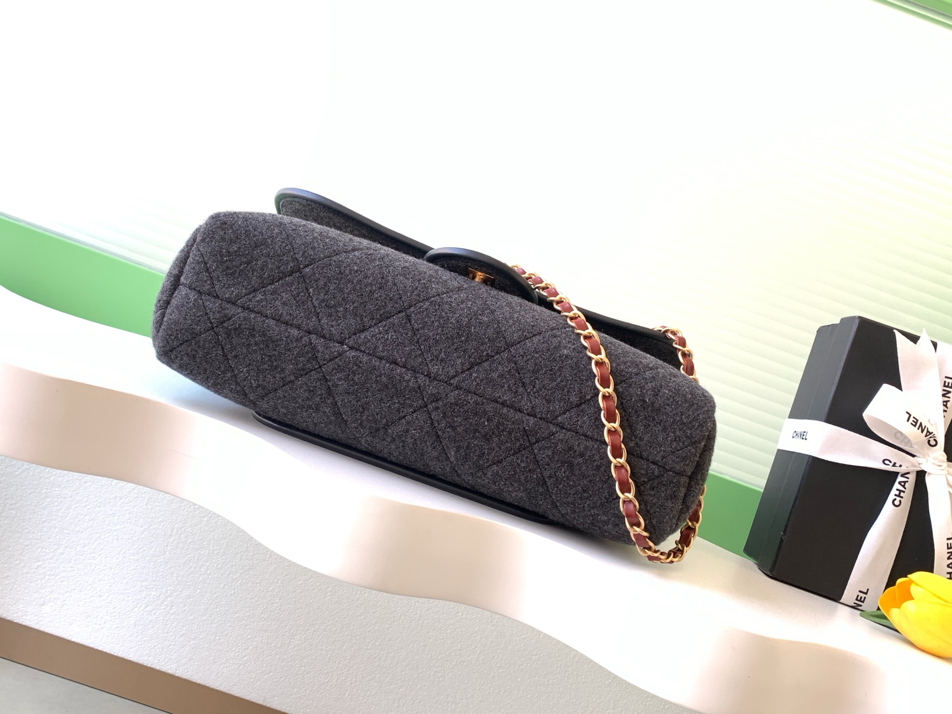 샤넬(Chanel) 25K 블랙 펠트 & 트위드 체인백 숄더백 가방