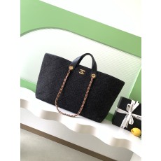 샤넬(Chanel) 25K 블랙 펠트 대형 토트백 가방 라지