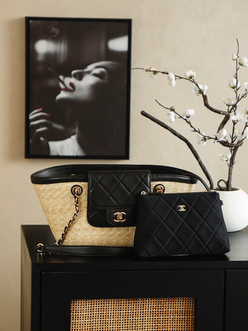 샤넬(Chanel) 26C 라피아 바스켓 토트백 - 스몰 가방