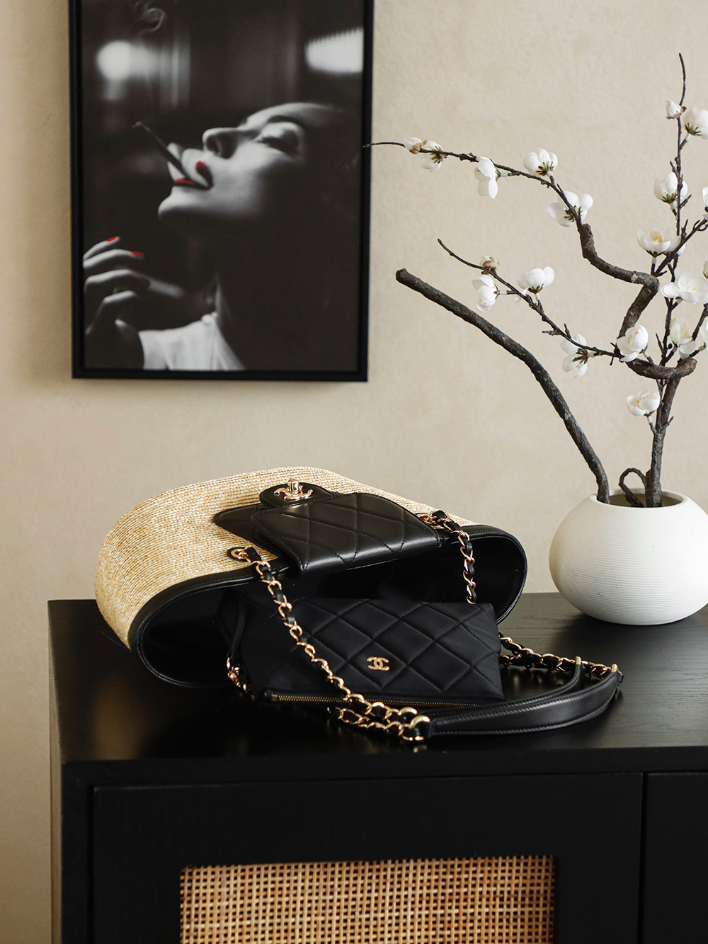 샤넬(Chanel) 26C 라피아 바스켓 토트백 - 스몰 가방