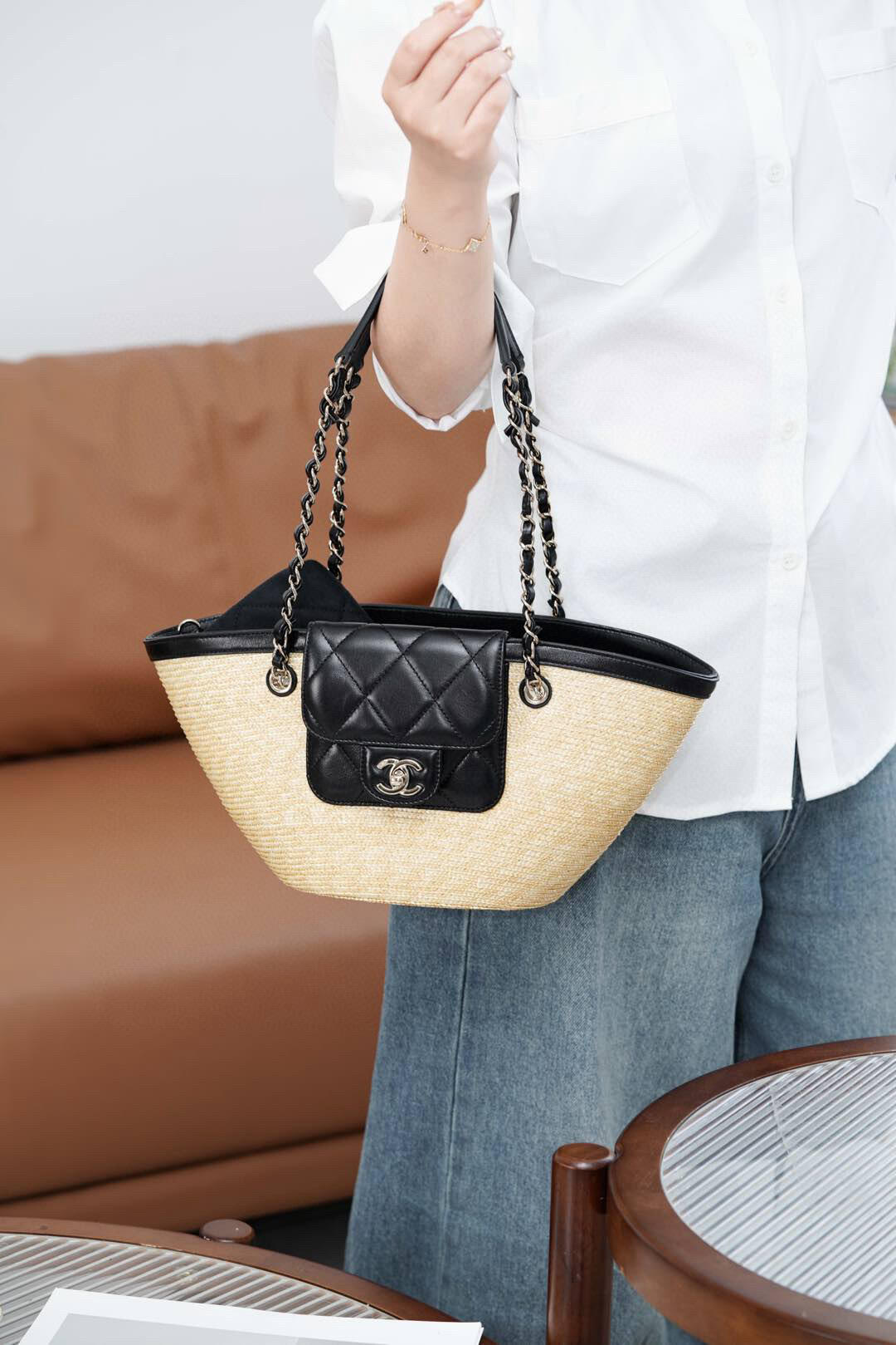 샤넬(Chanel) 26C 라피아 바스켓 토트백 - 스몰 가방