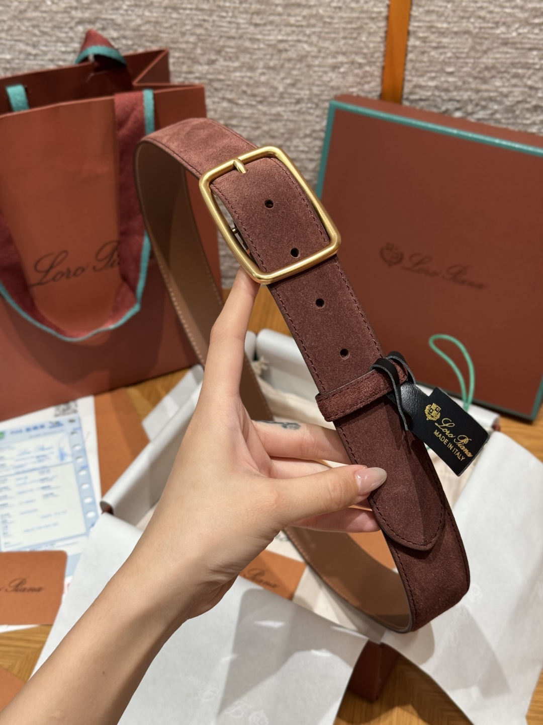 로로 피아나(Loro Piana) LP 벌룬 남성 캐주얼 벨트