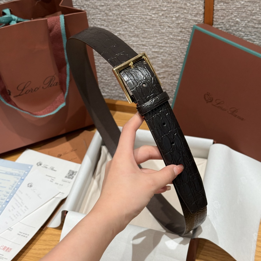 로로 피아나(Loro Piana) LP 알사벨(Alsavel) 남성 크로코 벨트