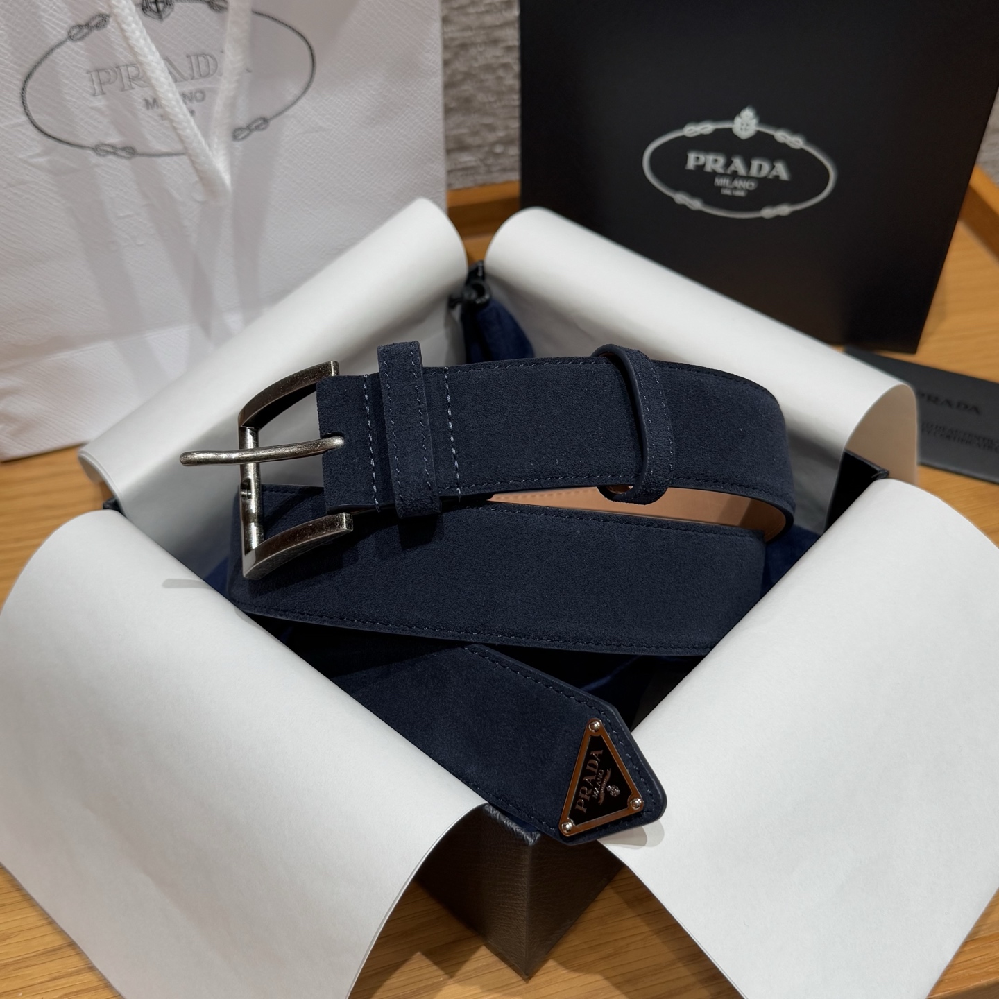 프라다(Prada) 남성 스웨이드 벨트