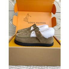 루이비통(Louis Vuitton) 콜로라도(Colorado) 플랫폼 자수 양털 메리제인 로퍼 플랫 슈즈