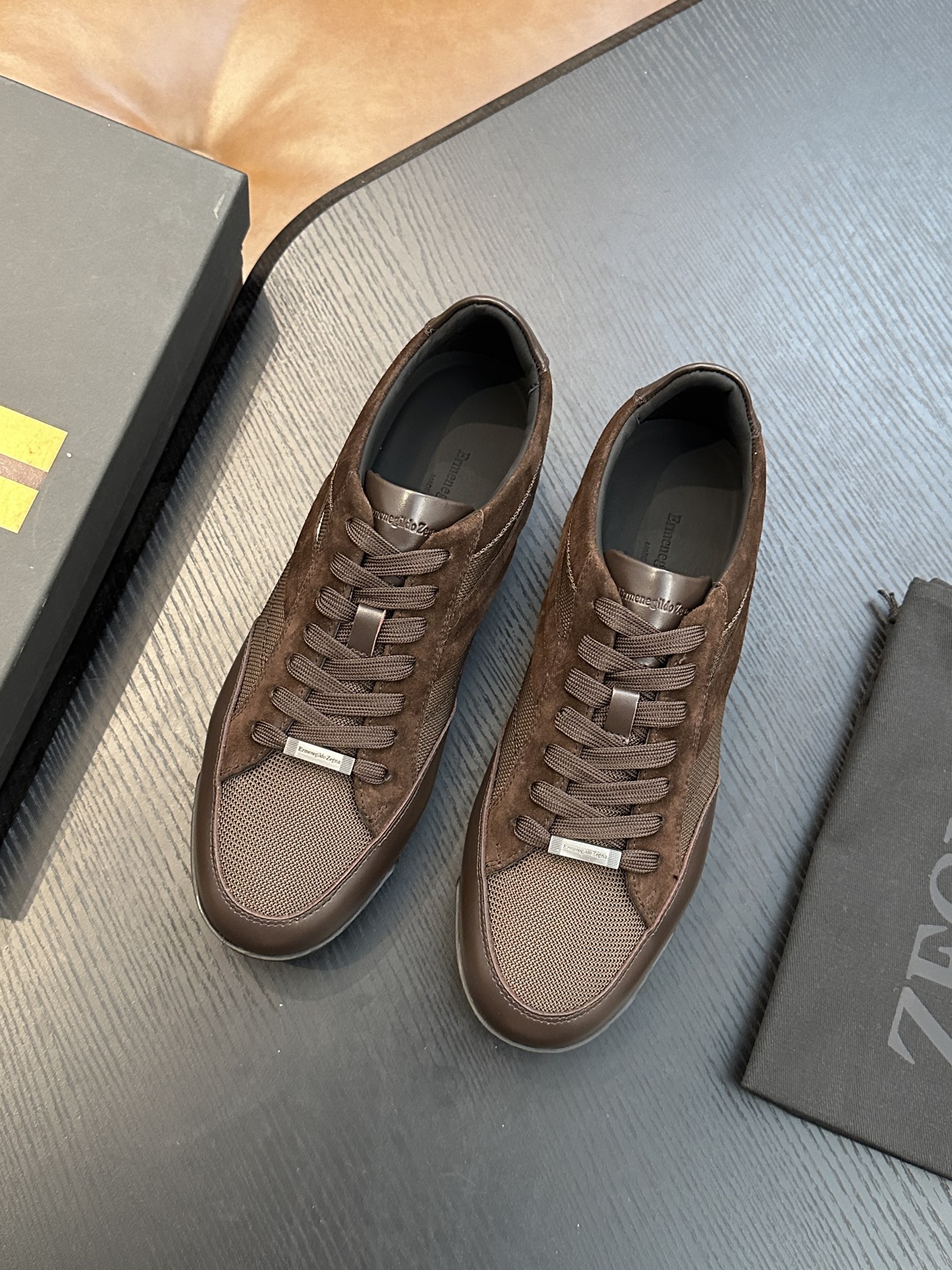 제냐(Zegna) 트리플 스티치 몬테(Monte) 런웨이 스니커즈 신발