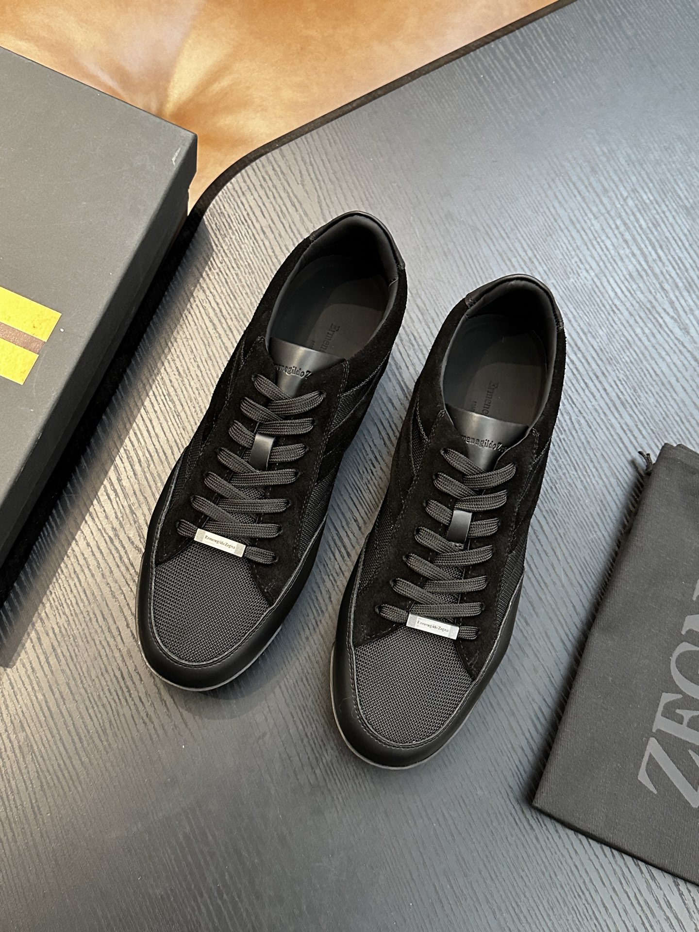 제냐(Zegna) 트리플 스티치 몬테(Monte) 런웨이 스니커즈 신발