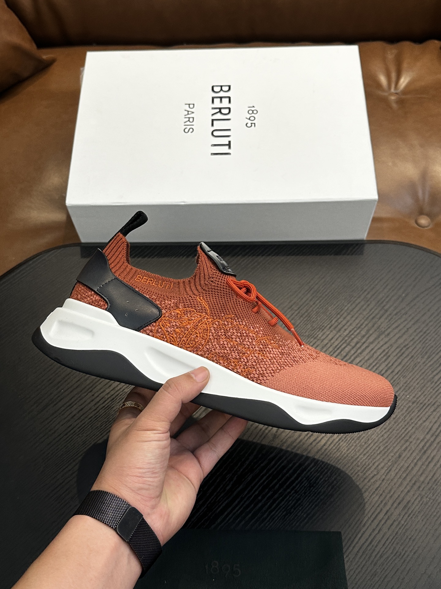 벨루티(Berluti) Shadow 니트 스니커즈 신발