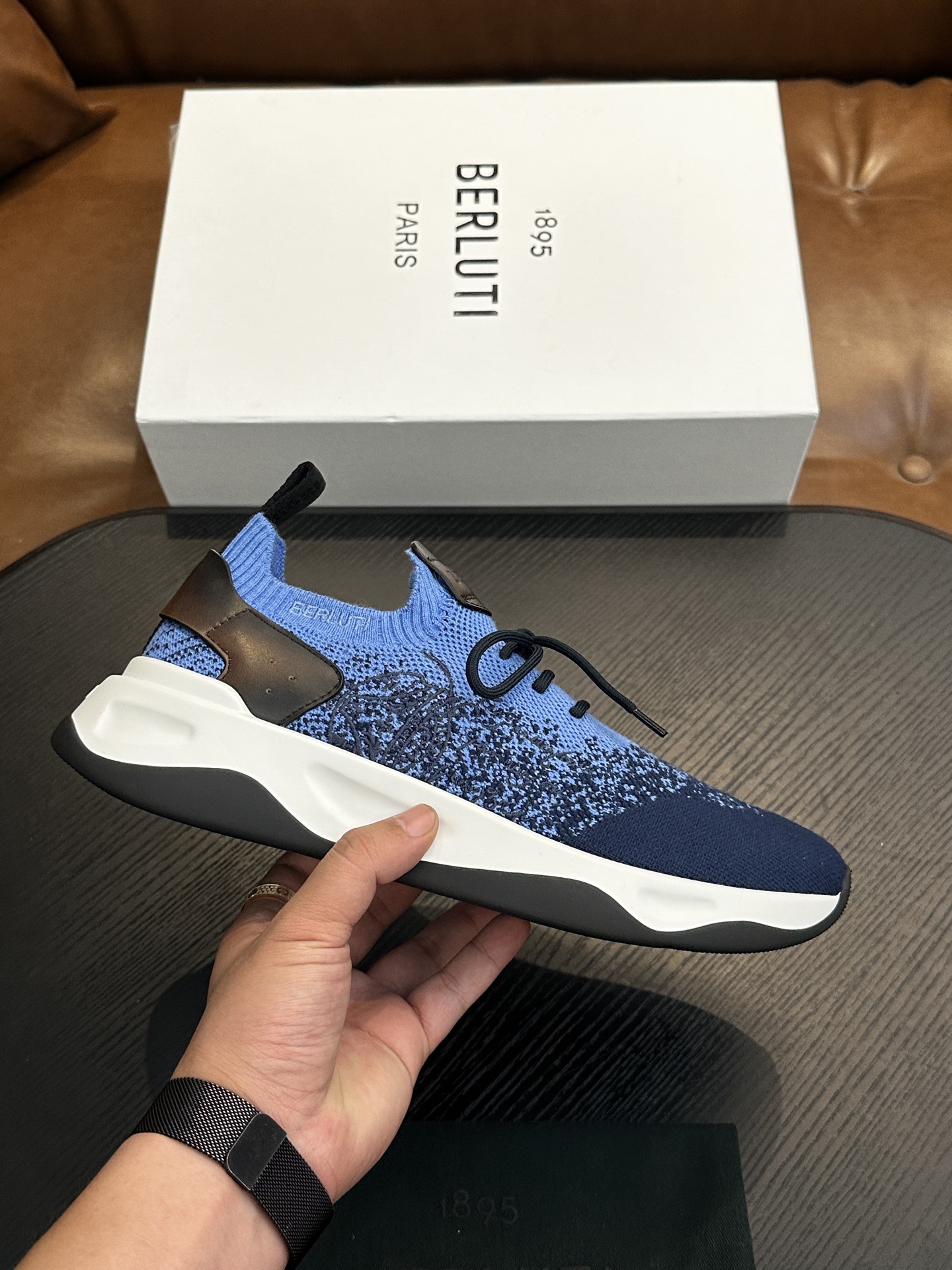 벨루티(Berluti) Shadow 니트 스니커즈 신발