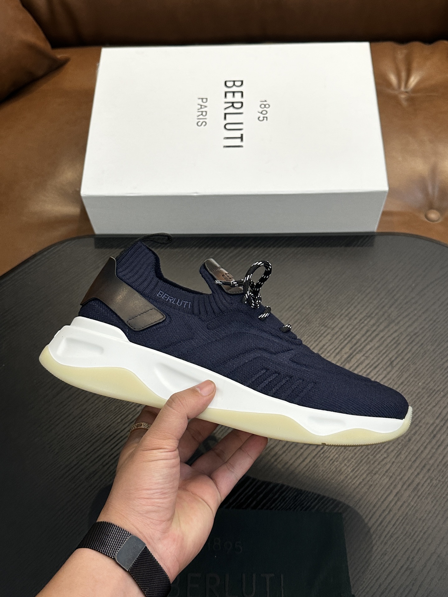 벨루티(Berluti) Shadow 니트 스니커즈 신발