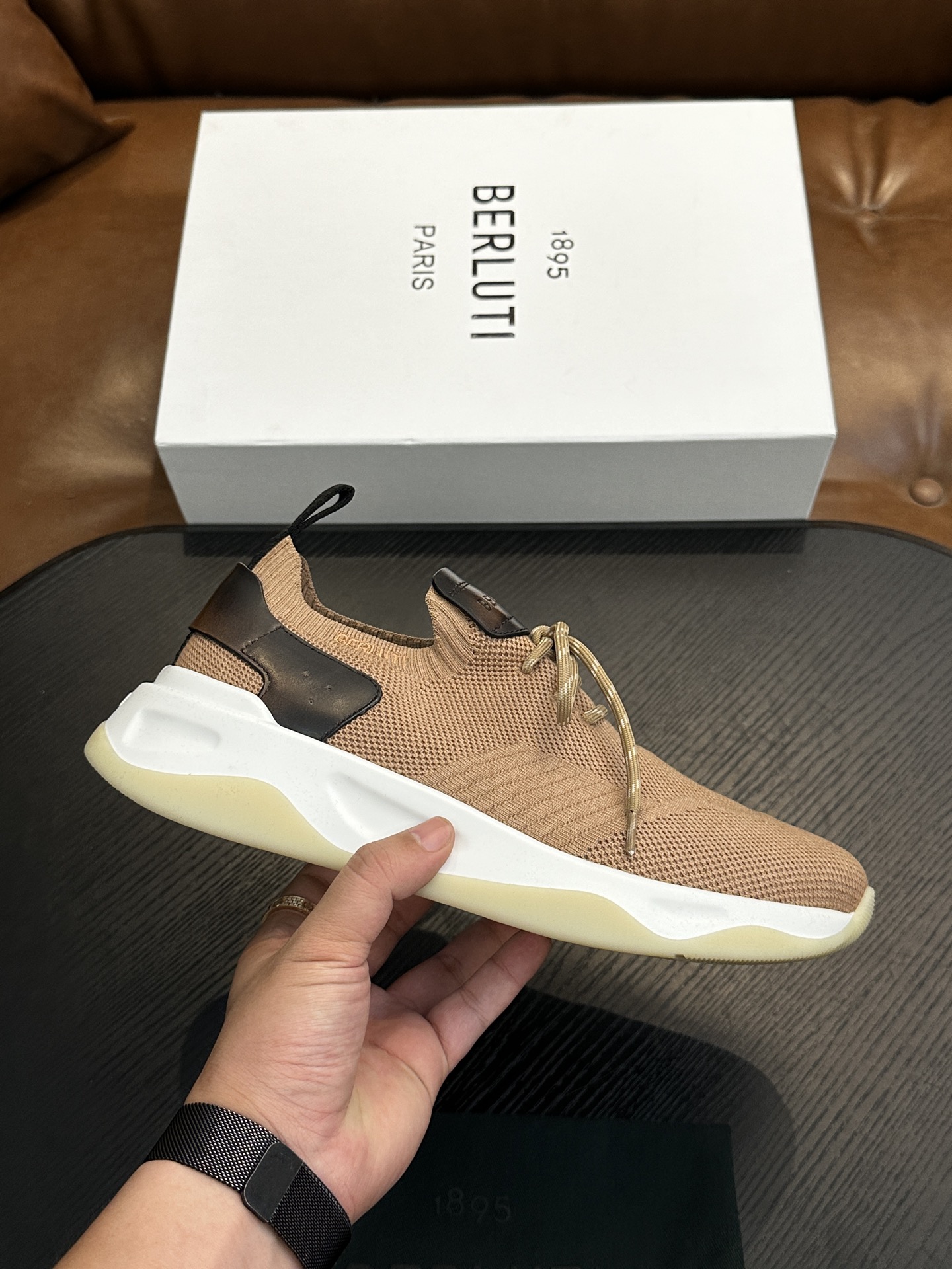 벨루티(Berluti) Shadow 니트 스니커즈 신발