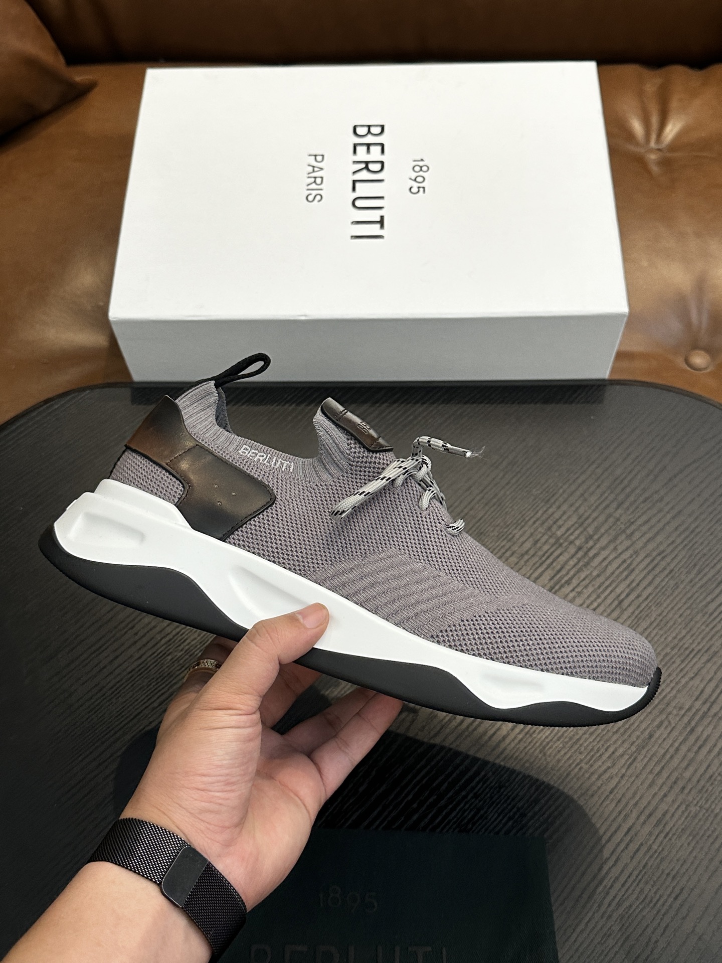 벨루티(Berluti) Shadow 니트 스니커즈 신발