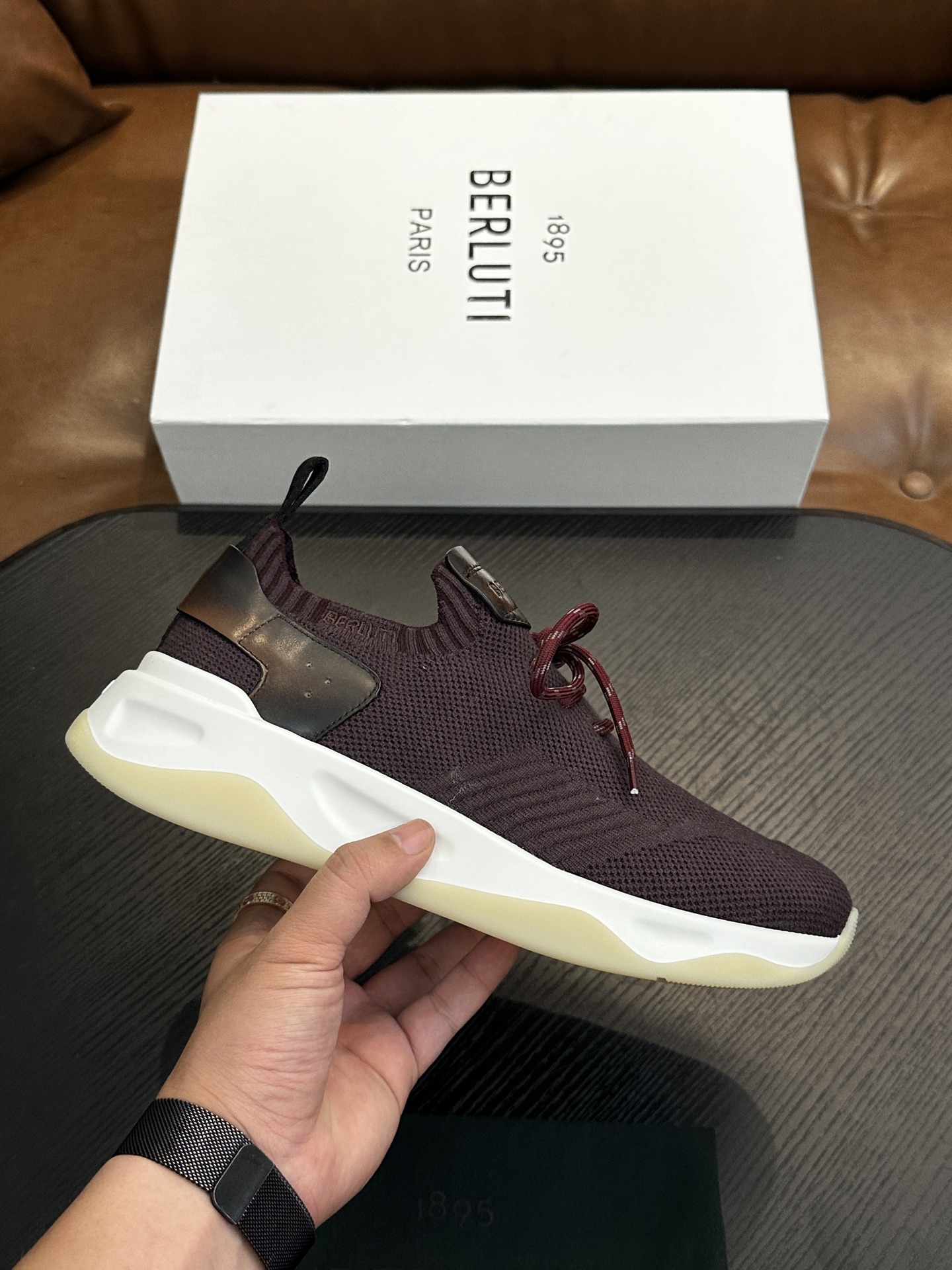 벨루티(Berluti) Shadow 니트 스니커즈 신발