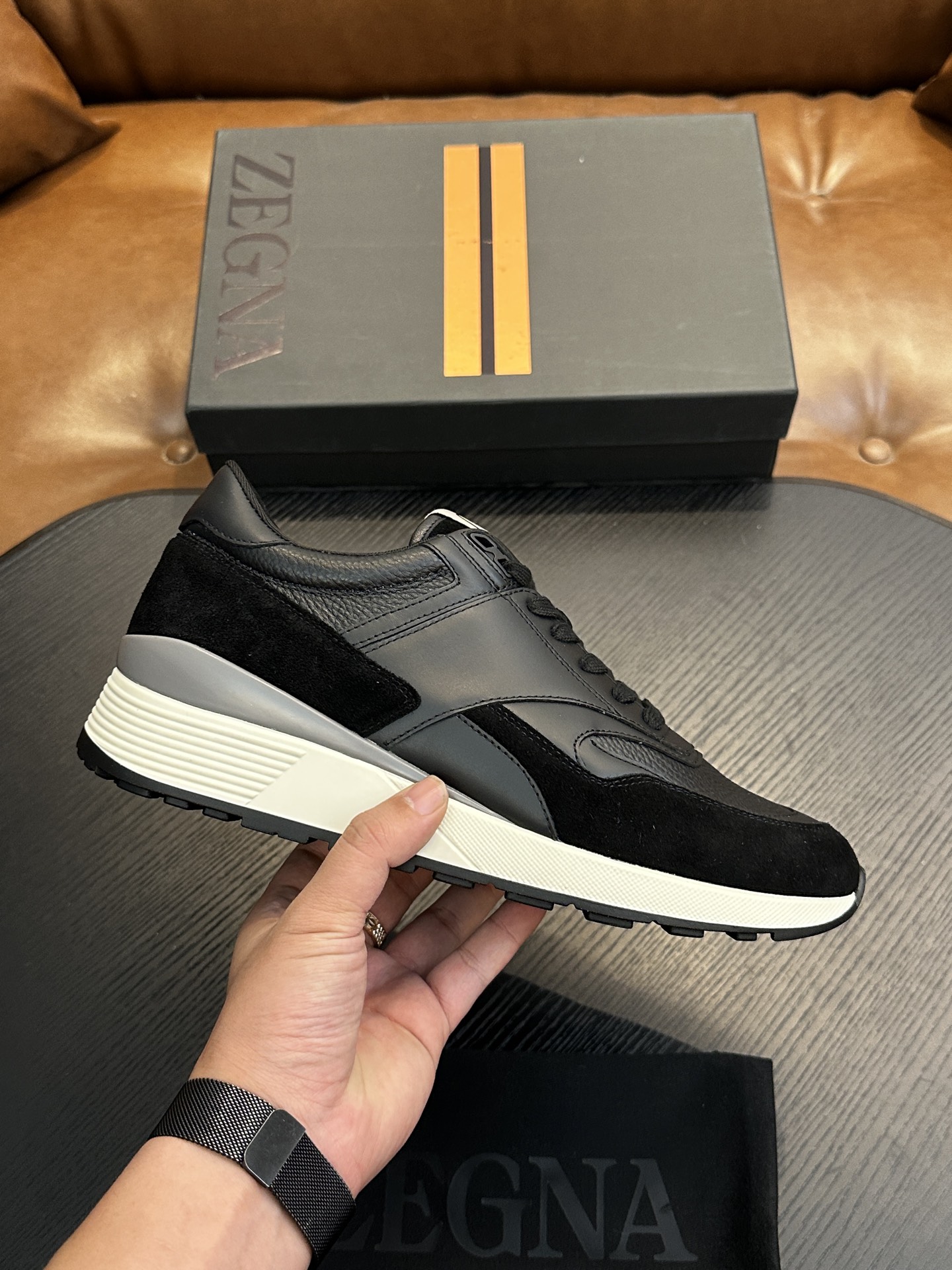 제냐(Zegna) 트리플 스티치 몬테(Monte) 럭셔리 스니커즈 신발