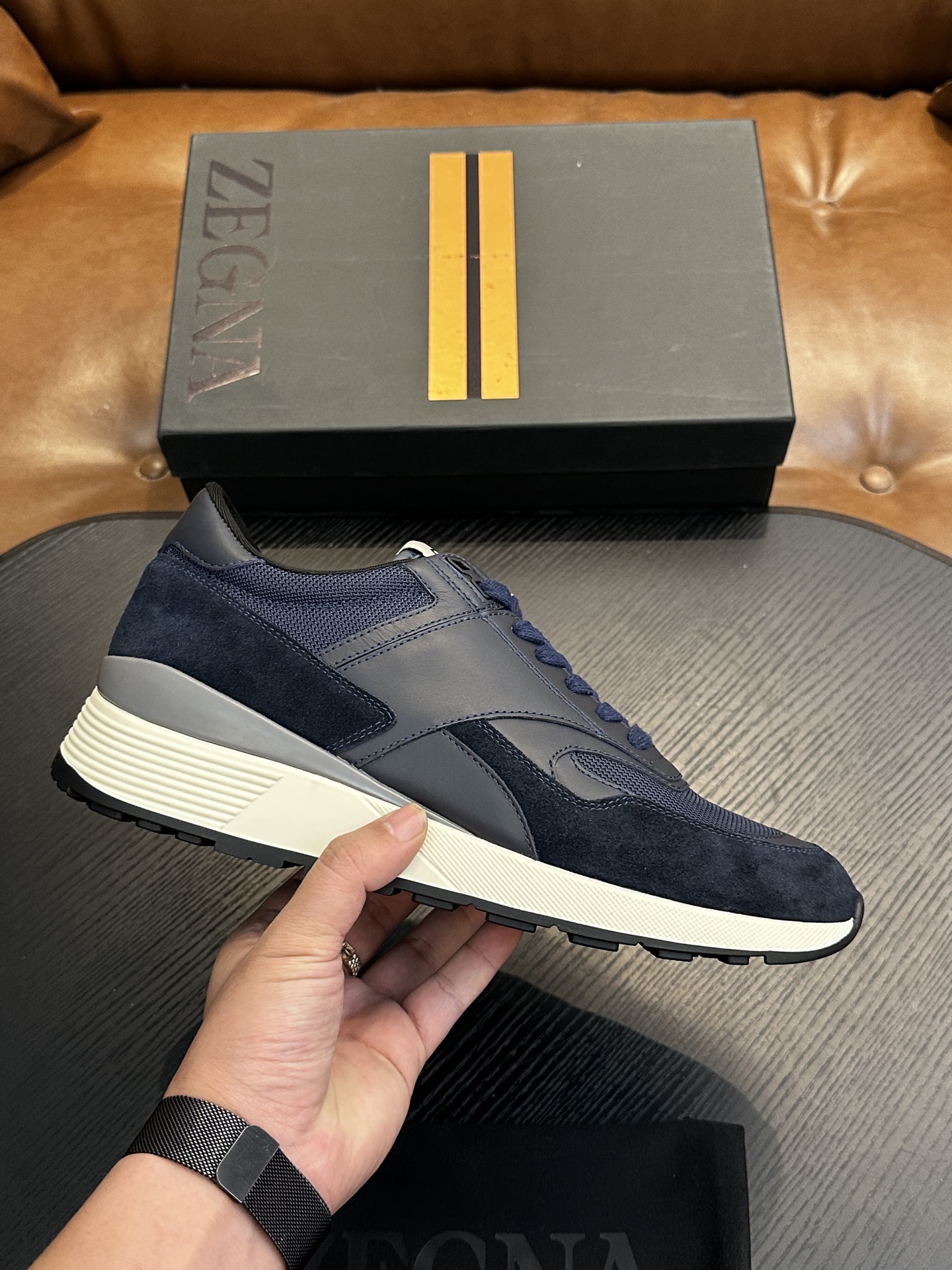 제냐(Zegna) 트리플 스티치 몬테(Monte) 럭셔리 스니커즈 신발