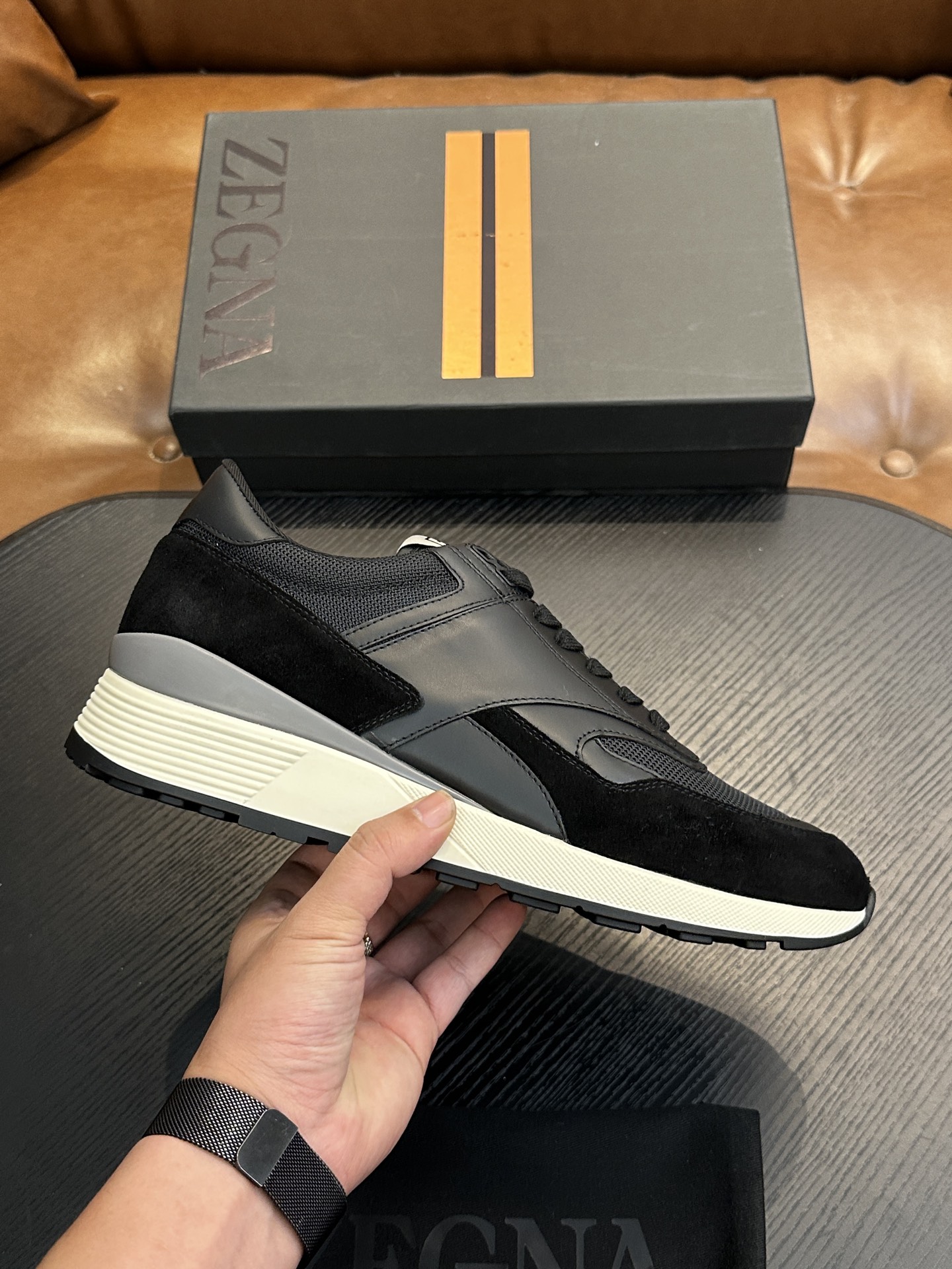 제냐(Zegna) 트리플 스티치 몬테(Monte) 럭셔리 스니커즈 신발