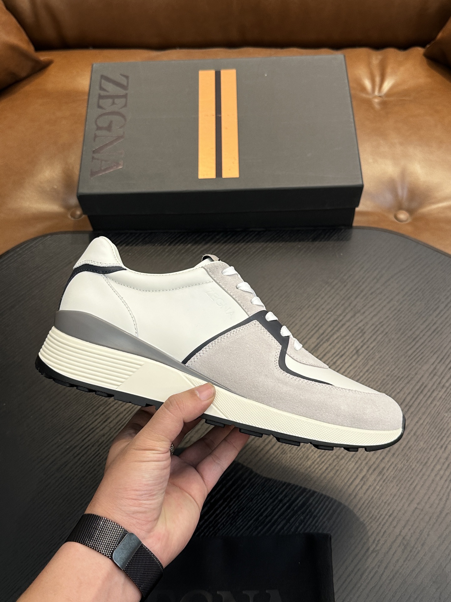 제냐(Zegna) 트리플 스티치 몬테(Monte) 럭셔리 스니커즈 신발