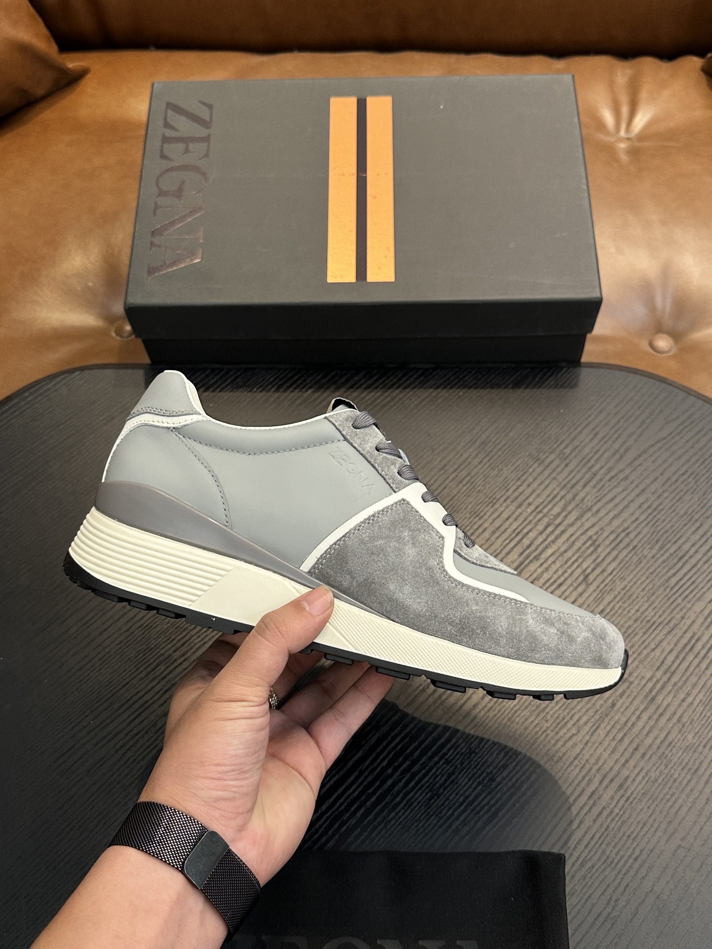 제냐(Zegna) 트리플 스티치 몬테(Monte) 럭셔리 스니커즈 신발