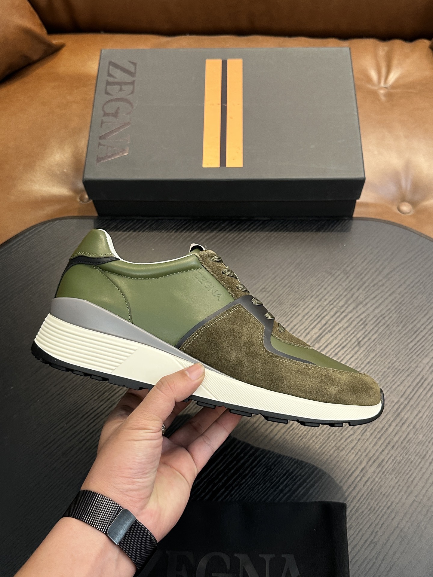 제냐(Zegna) 트리플 스티치 몬테(Monte) 럭셔리 스니커즈 신발