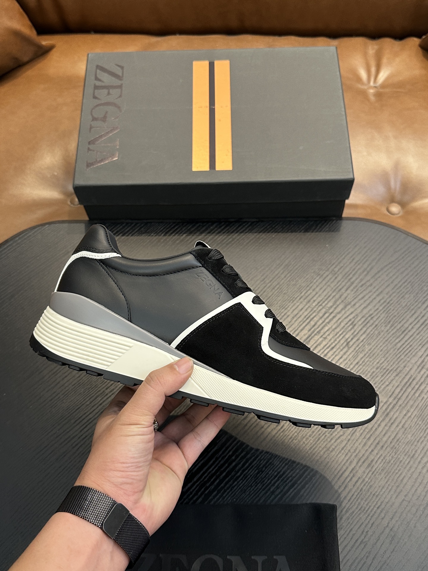 제냐(Zegna) 트리플 스티치 몬테(Monte) 럭셔리 스니커즈 신발