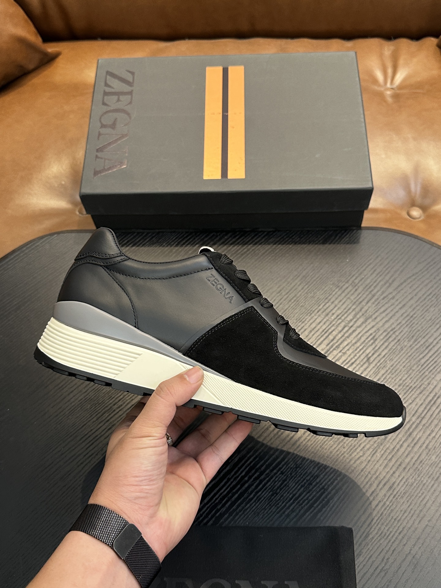 제냐(Zegna) 트리플 스티치 몬테(Monte) 럭셔리 스니커즈 신발