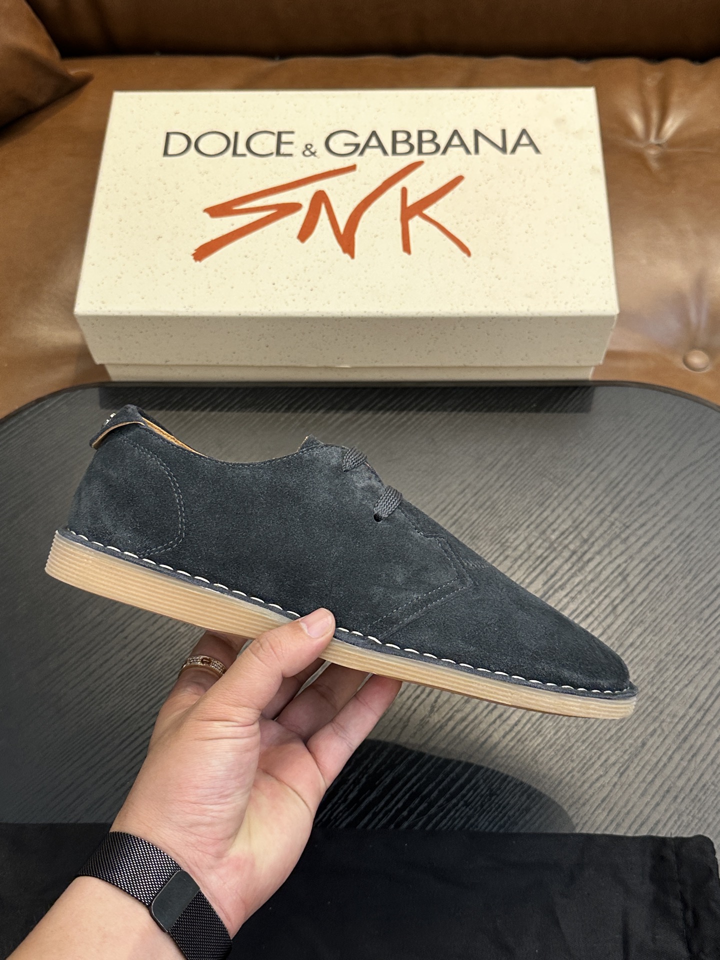 Dolce&Gabbana 돌체앤가바나(D&G) New Florio 스웨이드 로퍼 신발